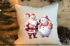 Pink Christmas Snowman Clipart, Christmas PNG Product Image 4