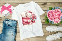 Valentine’s Day Couple Polar bears Watercolor Clipart Product Image 4