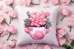 Pink Valentine Succulent Pot Clipart Product Image 4