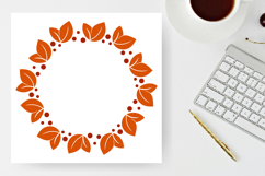 Fall foliage round wreath|Autumn leaves frame Product Image 4