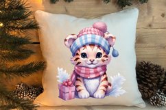 Cute Pink Christmas Animals Clipart Sublimation Product Image 4