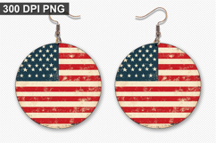 Flag Earring Sublimation PNG - 4th of July Earring Design Product Image 1