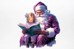 Christmas purple santa claus sublimation PNG Product Image 4