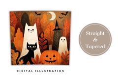Kids Halloween Tumbler Design, Halloween Ghost Tumbler PNG Product Image 4