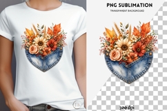 Autumn denim pocket png design for T-shirts Product Image 3