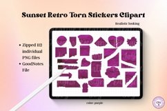 Torn Stickers Clipart - Sunset Retro Product Image 4