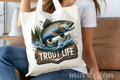 Trout Life PNG, Brown Trout Fishing Sublimation Design Product Image 4