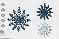 Snowflake 3D Layered Paper Cut SVG Design Product Image 1