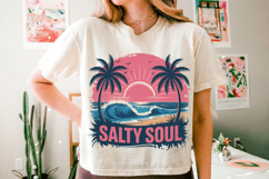 Salty soul PNG sublimation |Beach &amp; Summer PNG T-Shirt Product Image 10