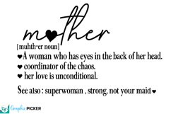 Mother Definition SVG | Mother&#039;s Day SVG Design Product Image 1