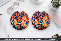 4th Of July Car Coaster Sublimation| 4th Of July Coaster PNG Product Image 1