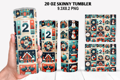 Christmas Skinny Tumbler 20oz Wrap Design, Christmas Tumbler Product Image 1