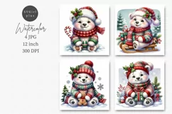 Polar bear JPG, Polar bear digital paper, Card making, JPG. Product Image 1