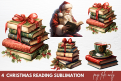 Christmas Reading Sublimation Clipart Product Image 1