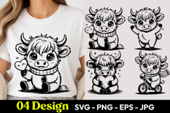 Baby Bull Cartoon SVG PNG Product Image 1
