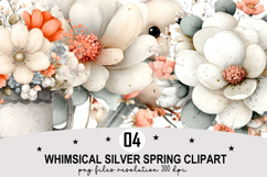 Whimsical Silver Spring Clipart Watercolor PNG Product Image 1
