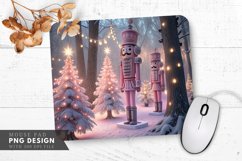 Magical Pink Nutcracker in a Winter Wonderland Mouse Pad PNG Product Image 1