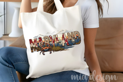 Maryland State PNG, Vintage Lighthouse &amp; Crab Sublimation Product Image 4