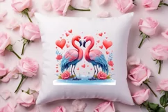 Valentine Kissing Birds Clipart, Valentine Couplet Product Image 4