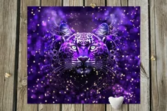 Neon Cats, Tiger, Lynx | Sublimation skinny tumbler designs Product Image 4