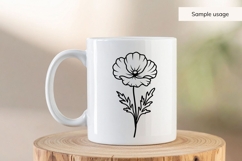 Hand Drawn Poppy Flower Line Art SVG Product Image 4