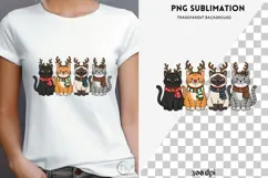 Cute Christmas cats png design for T-shirts Product Image 4