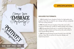 Choose Love Embrace Positivity SVG - Sleeve Shirt Design Svg Product Image 4
