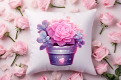 Pink Valentine Succulent Pot Clipart Product Image 4