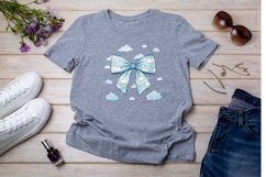 Minimalist Cloudy Sky Coquette Bow Clipart Product Image 4