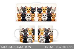 Funny Cat Mug Design. Cute Cat Mug Sublimation Product Image 1