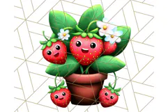 Strawberry Fruit PNG Clipart, Adorable Kawaii Characters Png Product Image 4