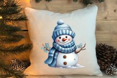 Christmas Snowman Peeking Clipart PNG Product Image 4