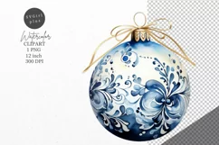 Christmas clipart, Baubles clipart, Blue Christmas Product Image 1