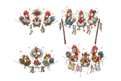 Whimsical Spring Roosters Clipart Product Image 2