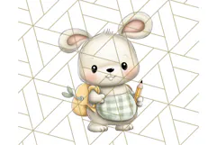 Cute Back to School Animals PNG Clipart with Books & Bags Product Image 4