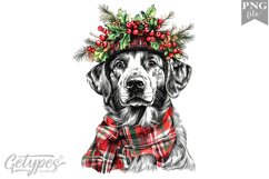 Christmas Dog Clipart Design - High Quality 300 Dpi Product Image 1