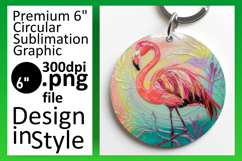 Dynamic Round Design for Keychains , Flamingo Product Image 1