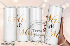 Mr And Mrs Wedding PNG Gold Couple Shirt Design Sublimation Product Image 5