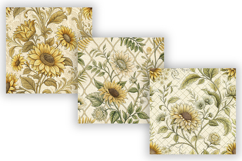 Sunflower Soft Toile Digital Paper Pack, Vintage Floral Product Image 4