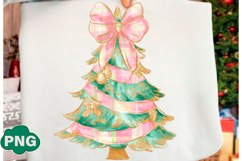 Christmas Tree PNG,Hand-Painted Coquette Christmas Tree PNG Product Image 1