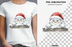 Christmas peeking character png design for T-shirts Product Image 4