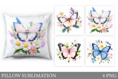 Butterfly Pillow Design. Butterfly Sublimation Product Image 1