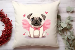 Sweet Pugs Valentine Clipart, Valentines PNG Product Image 4