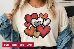 Clustered Hand Drawn Hearts Love Illustration SVG PNG Product Image 1