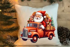Christmas Truck Sublimation Clipart, Christmas Truck Clipart Product Image 4