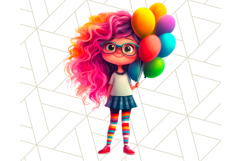 Cute Girl Clipart PNG, Playful Character Illustration Product Image 4