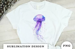 Watercolor Jellyfish sublimation png Product Image 4