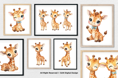 15 Bundle Watercolor Cute Giraffe Animal Wildlife Sticker Product Image 4
