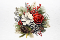 Christmas Flower Bouquet Clipart PNG Product Image 4
