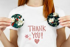 Magnolia Flowers Car Coasters, Flowers Sublimation Design Product Image 4